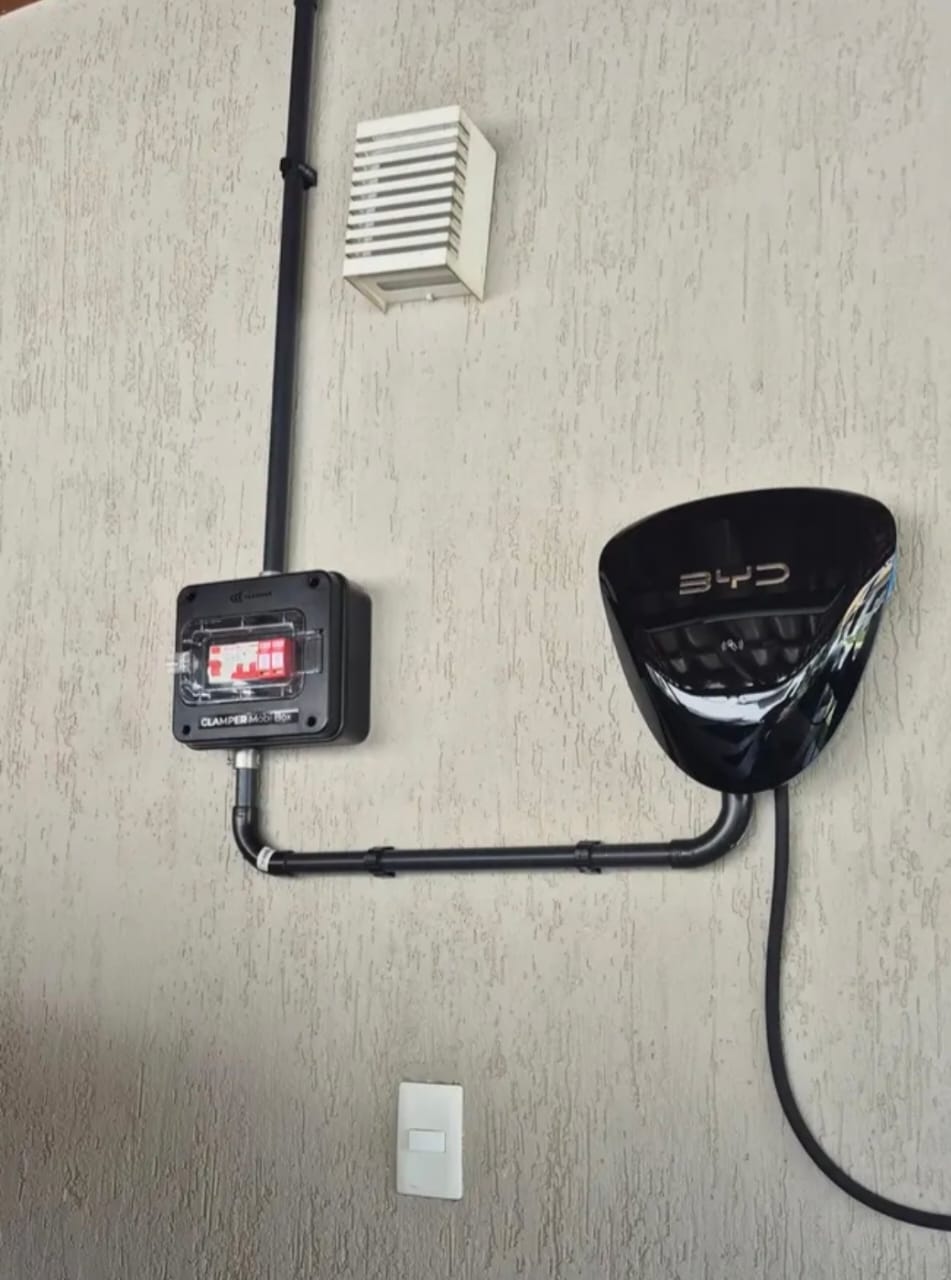 Instalação Wallbox BYD com proteção Clamper